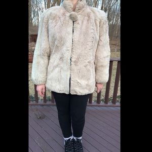 Luxurious Genuine Rabbit Fur Coat!
